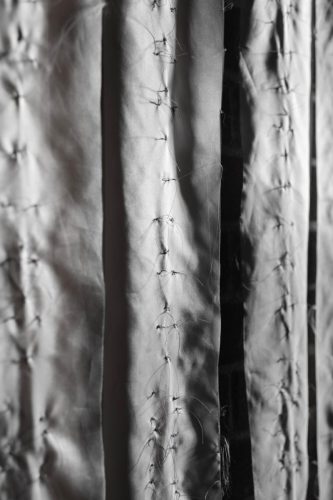 back of silks with stitching showing